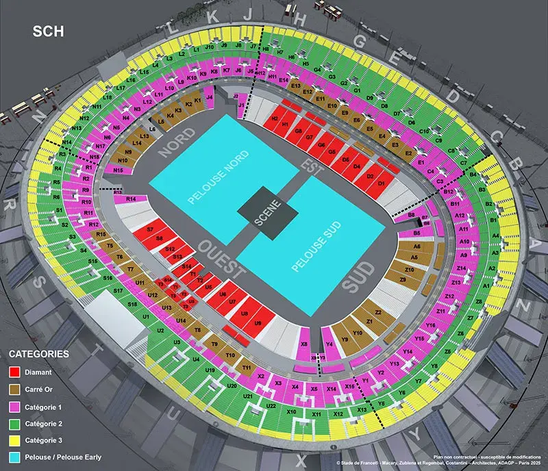 Plan de salle Stade de France SCH 2027
